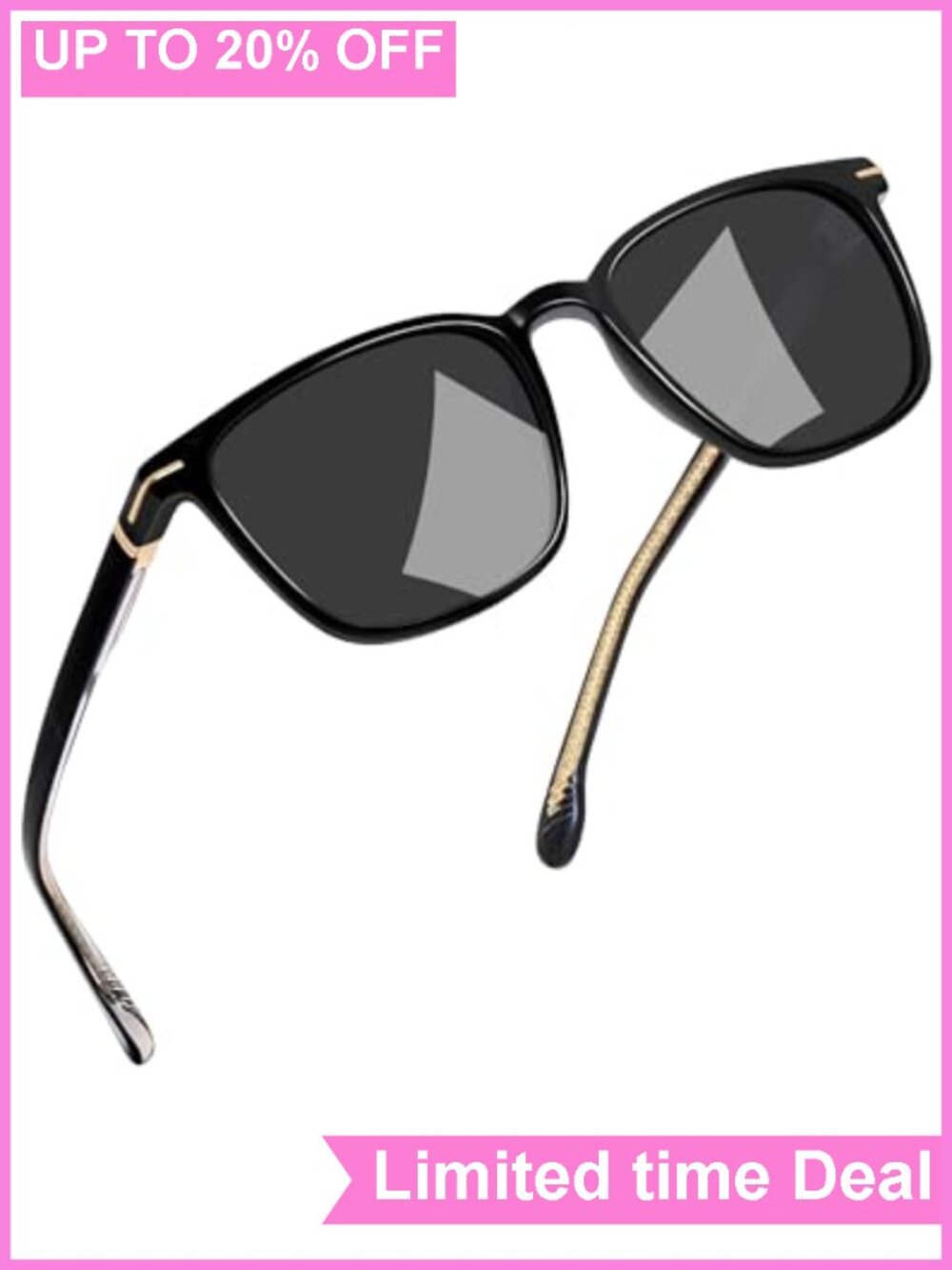 Acetate Square Polarized Sunglasses UV400 Protection Retro Full Frame Unisex